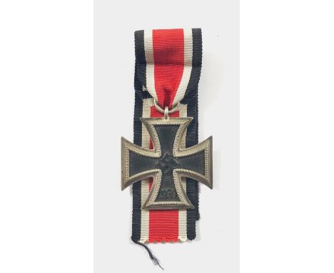 German Third Reich 1939 Iron Cross 2nd Class.   A good example with silvered frame and magnetic iron core; sealed suspension 