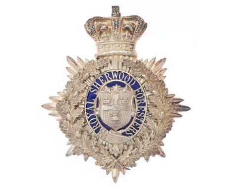 Royal Sherwood Foresters or Nottinghamshire Regiment of Militia Victorian Officer's shako plate circa 1855-62. Fine rare silv