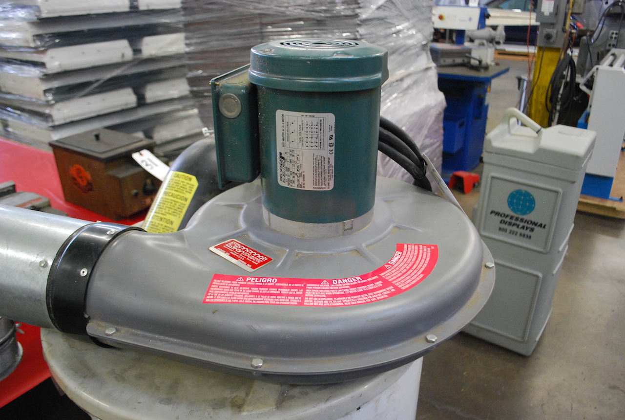 CINCINNATI FAN MODEL 100S 55GALLON 1HP DRUM TYPE DUST COLLECTOR S/N