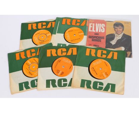 6x Elvis Presley 7'' Singles. Suspicious Minds/You'll Think Of Me (RCA 1900), The Wonder Of You/Mama Liked The Roses (RCA 197