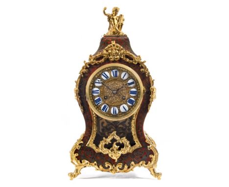 Rollin à Paris, a French boulle bracket clock: the eight-day duration movement striking the hours and half-hours on a bell wi