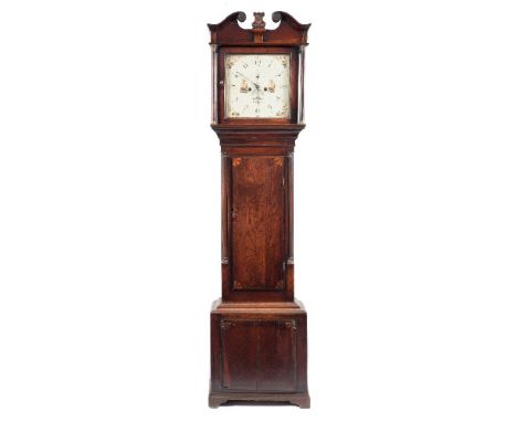 Watkin Owen, Llanrwst an oak longcase clock: having an eight-day duration, five-pillar movement striking the hours on a bell 