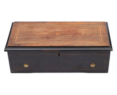 Paillard, Vaucher. Fils, a late 19th century musical box: playing six Scottish airs, with 20.75cm cylinder being lever wound,