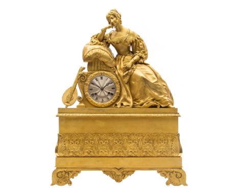 Le Roy, Paris, a French ormolu mantel clock: the eight-day duration movement having a silk-suspension to the pendulum and str