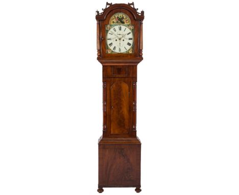 James Whitnell, Newcastle a Georgian mahogany longcase clock: the eight-day duration movement striking the hours on a bell, t