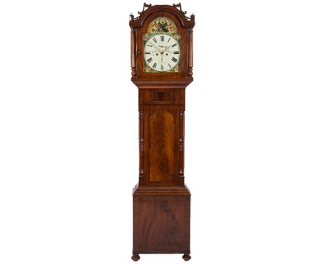 James Whitnell, Newcastle a Georgian mahogany longcase clock: the eight-day duration movement striking the hours on a bell, t