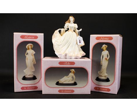 Collection of Ceramic Figures to include Royal Worcester 'Viennese Waltz' lady with gold bag; Leonardo Collection 'Lauren' on