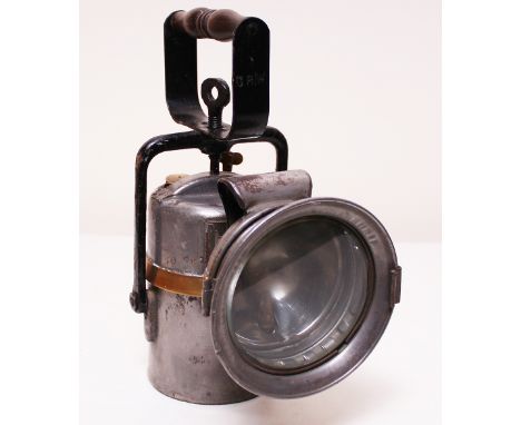 Acetylene Handlamp with BR(W) stamped in the handle and also on the body. Both brass plates attached and in good overall cond