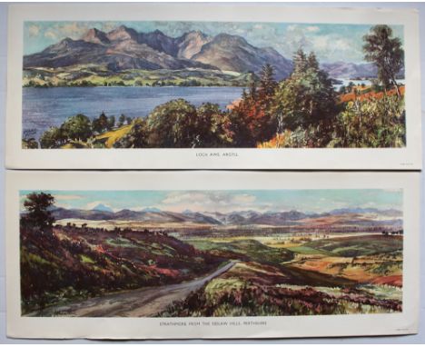 BR(Sc) Carriage Prints, a loose pair comprising: Loch Awe, Argyll and Strathmore From The Sidlaw Hills, Perthshire by J. McIn