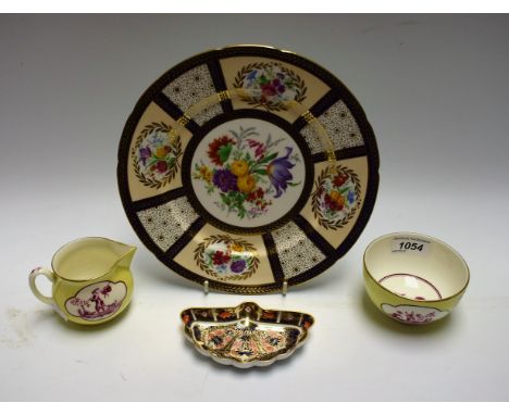 Ceramics - a Paragon china plate, a reproduction of the service made for HM Queen Mary, hand painted, signed FD Holland; a Ro