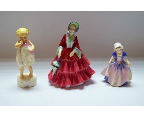 Ceramics - a Royal Doulton figure, Dinky Do; a Royal Worcester figure, Only Me; a Paragon figure, Lady Gwendoline (3)