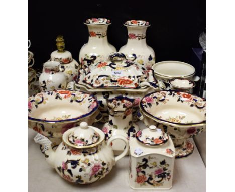 Ceramics - Masons Mandalay tureen, table lamp, vases, bowl, teapot (12)