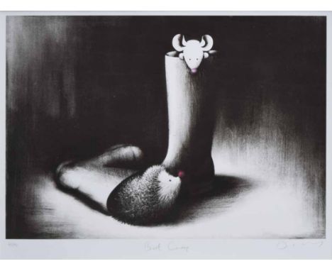 After Doug Hyde (American, b.1946),  "Boot Camp", signed and numbered 60/295 in pencil in the margin, with certificate of aut