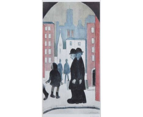 After Laurence Stephen Lowry (1887-1976),   "Two Brothers", signed in pencil in the margin, with Fine Art Trade Guild blindst