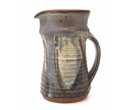 Michael Casson (1925 -2003) jug, decorated with colourful glazes, impressed monogram to side of foot, 18.5cm high     Artists