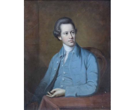 English School, 19th century, Portrait of a seated gentleman, unsigned, oil on canvas, 90 x 70cm.; 35.5 x 27.5in set in an el