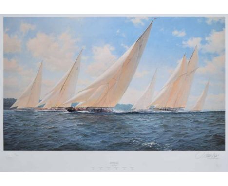 After J. Steven Dews (1949-),  "Britannia - 1933 Racing in the Solent", signed and numbered 168/850 in pencil in the margin, 