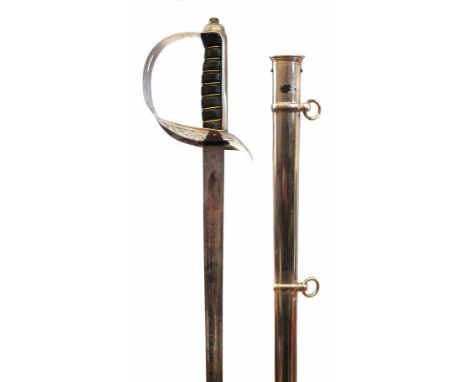 1897 pattern George V ceremonial sword and scabbard, by C.Boyton and Son Clerkenwell, blade stamped 1945, scabbard stamped R.