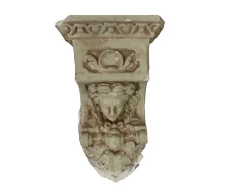 Plaster corbel with classical mask, shells etc H46cm