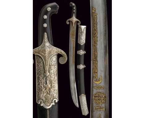 dating: End of 19th beginning of 20th Century provenance: Ottoman Empire, Wide, curved, single-and false-edged blade, in dama