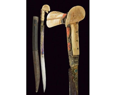 dating: 19th Century provenance: Turkey, Typical, slightly-curved, single-edged blade with double groove at the back; the fir