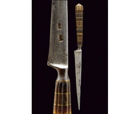 dating: First half of the 18th Century provenance: Corse, Straight, single-and false-edged blade, with asymmetrical facets, w