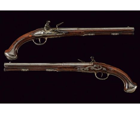 dating: first quarter of the 18th Century provenance: Schwerin, Long, smooth-bore, two-stage, round, 14 mm cal. barrels, divi