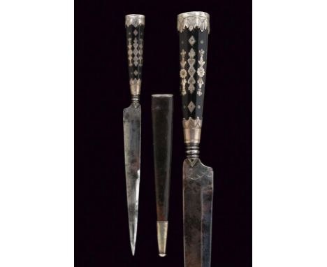 dating: First half of the 19th Century provenance: Corse, Straight, single-and false-edged blade, base engraved with floral m