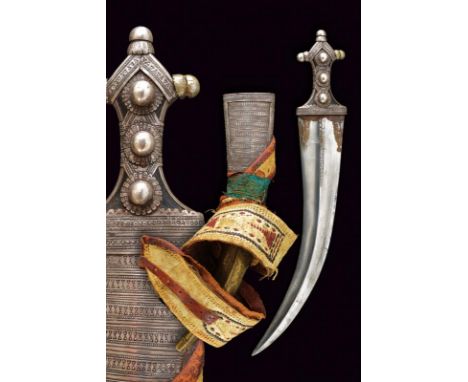 dating: circa 1900 provenance: Arabia, Strong, straight, double-edged blade, with small raiser in the center. With a short se