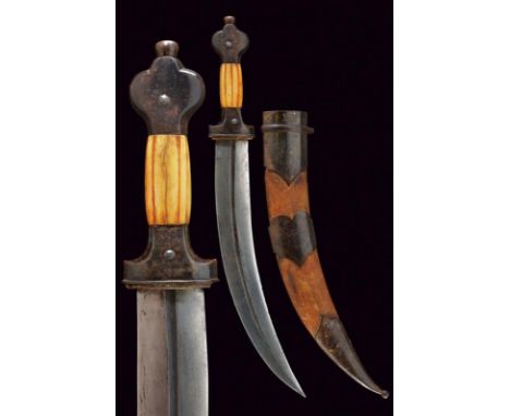 dating: 19th Century provenance: Russia, Wide and strong, curved, double-edged blade, with central groove. Iron hilt with bon