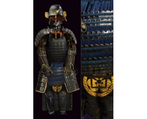 dating: 19th Century provenance: Japan, Kabuto with three-plated hachi, three-plated shikoro (two are detached), restored mae