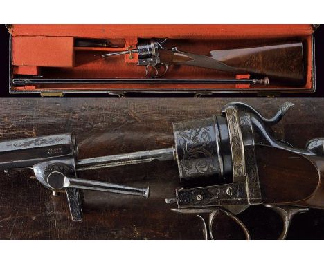 dating: about 1870 provenance: Belgium, Octagonal, rifled, finished, 10 mm cal. barrel, marked at the base 'LORON BREVETE' wi