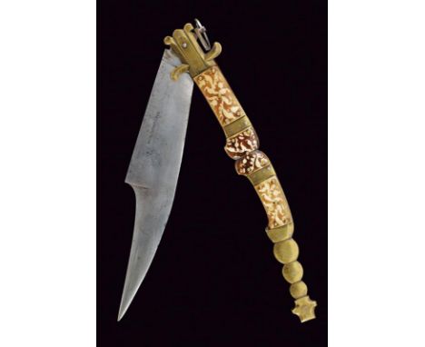 dating: 19th Century provenance: Spain, Wide, single-edged blade with strongly hollow tip, marked 'NAVAJAS DE TOLEDO'. Fine, 
