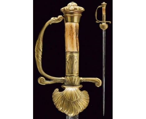 dating: 18th Century provenance: Germany, Straight, single-and half-edged blade, first half with fuller, the second of lentic