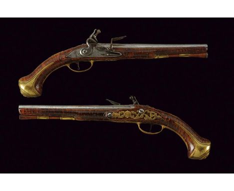 dating: Mid 18th Century provenance: St. Etienne, Smooth-bore, round, 14 mm cal. barrels, with square base, slightly chiselle
