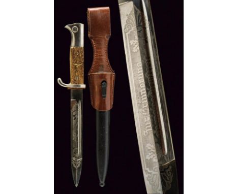 dating: 1933-45 provenance: Germany, Blade engraved with planes and eagle of the Wehrmacht, marked 'Zur Erinnerung and meine 