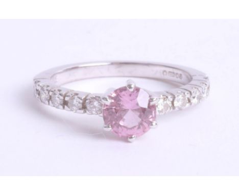 An 18ct pink sapphire and diamond ring, size M, 3.9g.