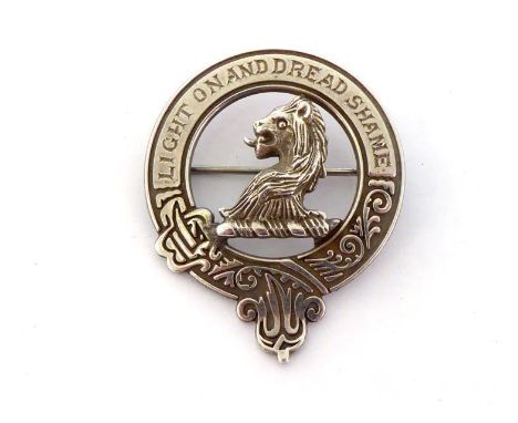 A Scottish silver plaid brooch marked "JF" and "INS" incuse for John Fraser, Inverness and hallmarked Edinburgh, 1985, with t