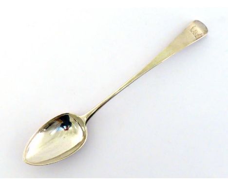A George III silver Old English pattern basting spoon, no maker's mark, London, 1800, engraved with crest, 28.3 cm. long, wt.