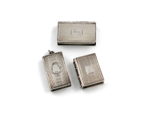 A William IV novelty silver book vinaigrette, by Taylor and Perry, Birmingham 1835, rectangular form, engine-turned covers, r