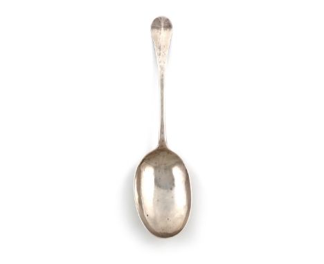 A George I Sussex silver Hanoverian pattern tablespoon, by Anthony Dodson, Lewes circa 1715, the oval bowl with a plain raise