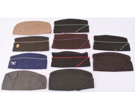 10x American Military Garrison / Side Caps, consisting of various examples dating from WW2 onwards. Mostly Army examples with