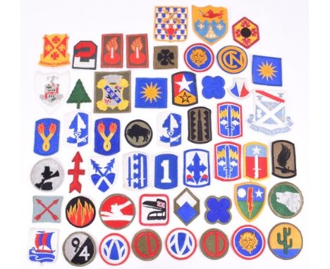 50x American Military Uniform Patches, various periods and regiments including 8th Infantry regiment, 99th Infantry, 701st Or
