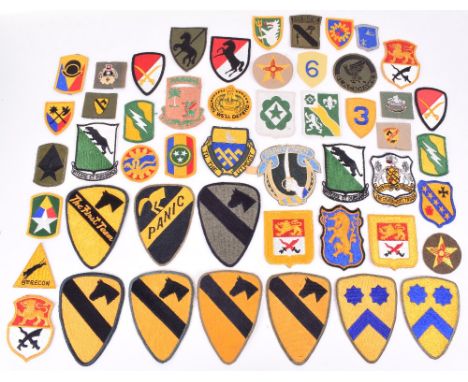 50x American Military Uniform Patches, various periods and regiments including variations of the 1st Cavalry Division, 116th 