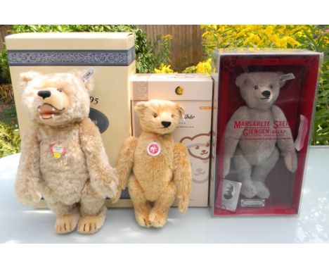 Three Steiff Limited Edition Bears including 408175 Teddy-Baby with Teeth 1929, blonde, 35cm, white tag, 00491 of 3000, 03743