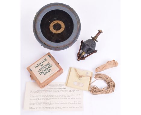 Military Items, consisting of boxed indicator for detecting unexploded bombs, large military compass stamped with arrow 6A/89