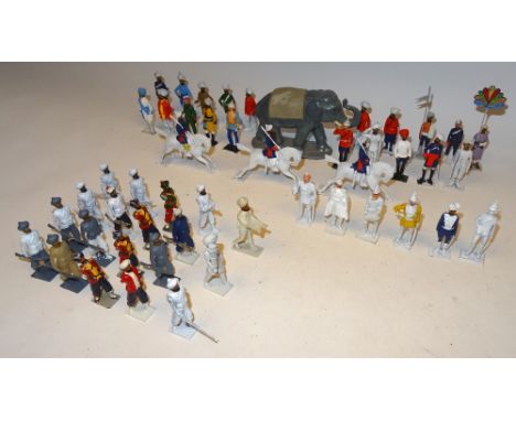 Replica original castings British Indian Army including a Wend-Al Elephant and three mounted cavalry (Condition Good, some in