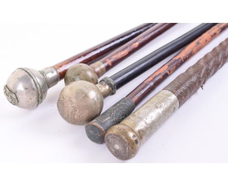 Royal Tank Regiment Swagger Stick, accompanied by four others. (5 items) 