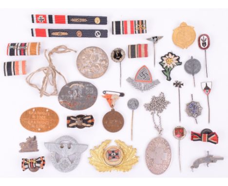 Grouping of Third Reich Stick Pins, of various organisations including Veterans Association; RAD cap badge no fittings to the