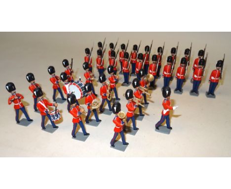 Replica Royal Fusiliers Band and nineteen at attention, slope arms with Officer WELL DETAILED (Condition Excellent, one end o